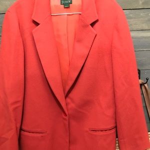 Size 10 coral J.Crew blazer wool/cashmere blend